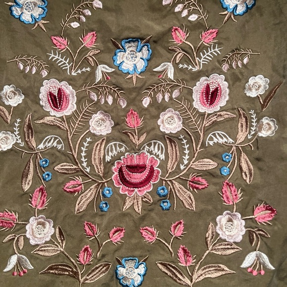 DRIFTWOOD Floral Embroidered Bomber Jacket Size XS Green Full Zip $158 Boho - Picture 7 of 9